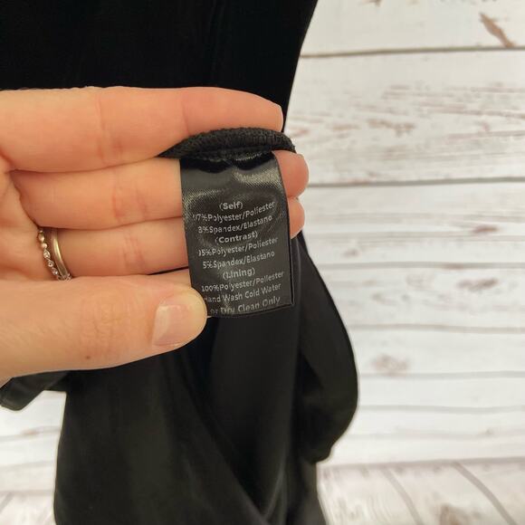 Windsor S Black Velvet Strapless Plunge Ruffle High Low Formal Gown Maxi Dress - Picture 11 of 11